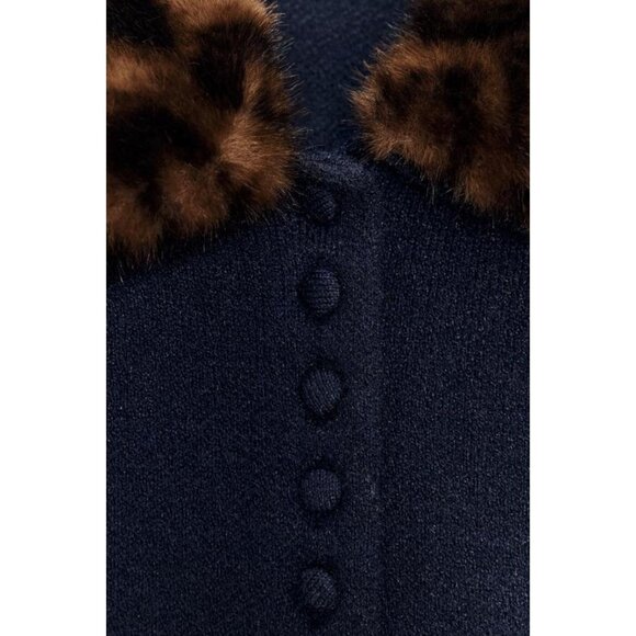 ZARA ANIMAL PRINT COLLAR CARDIGAN - Picture 9 of 9